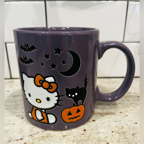 Halloween HELLO KITTY BIG CAT Bat MOON Pumpkin Large Coffee Tea Mug Sanrio 20 oz - Picture 8 of 8